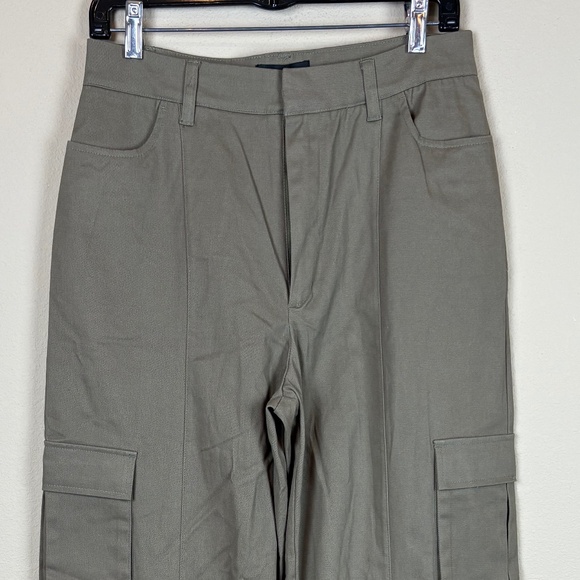 NWT JluxLabel Olive Green 100% Cotton Cargo Pants with 4 Side Pockets; Size M - Picture 2 of 12